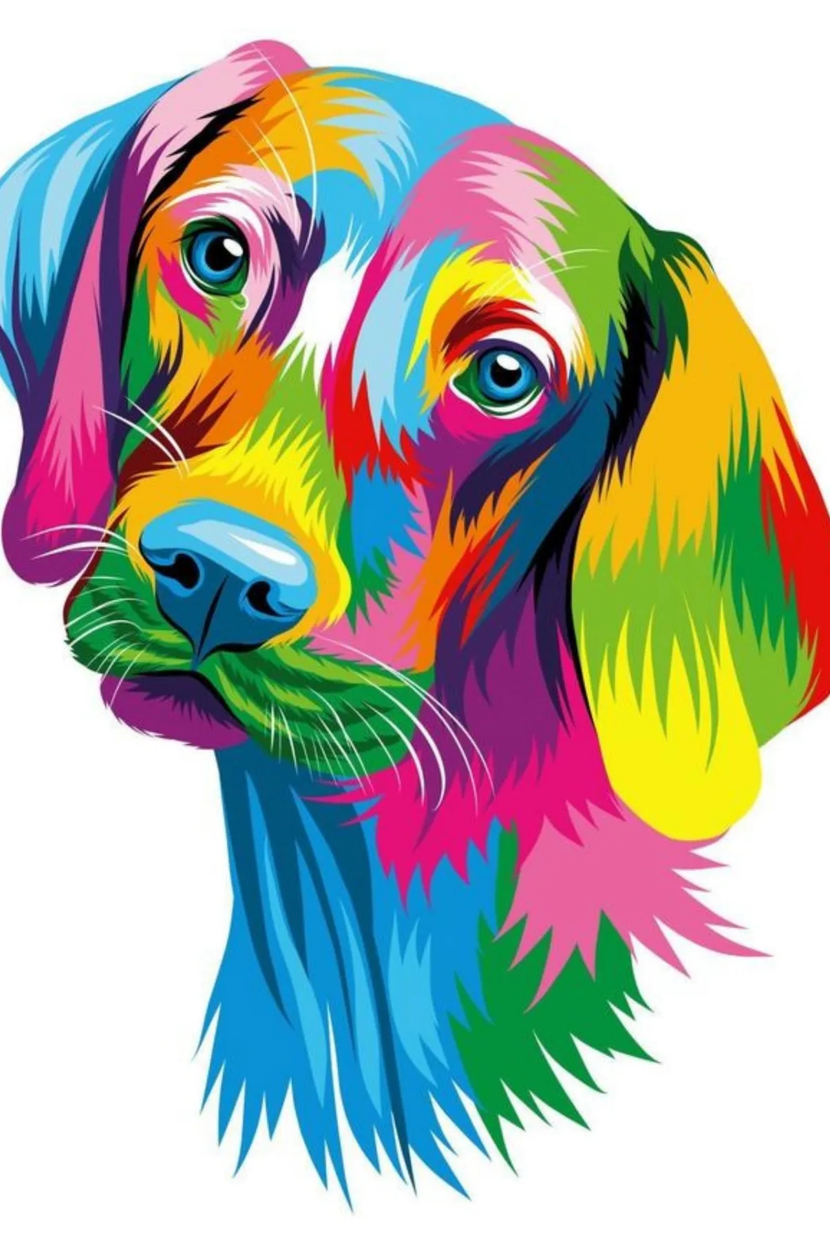 Colourful Pup — art print